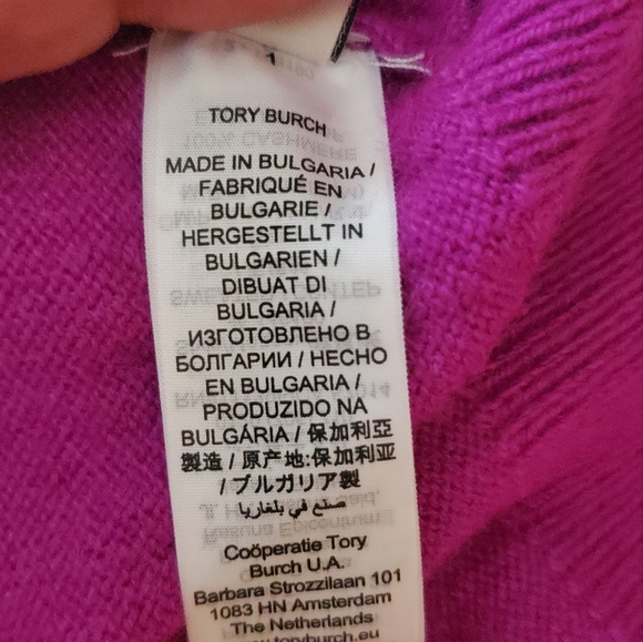 Tory Burch Cashmere Crewneck Sweater Bright Magenta size medium - Picture 8 of 10